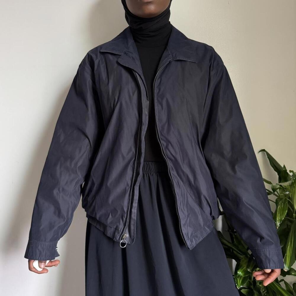 Vintage unisex zip up gorpcore navy bomber‎ jacket size L